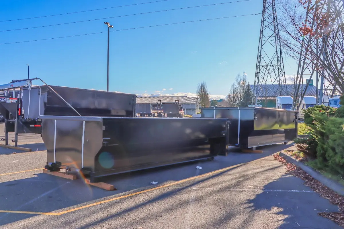 Roll-off dumpster ready for waste disposal at job site for Construction Dumpster Rental in New Baltimore